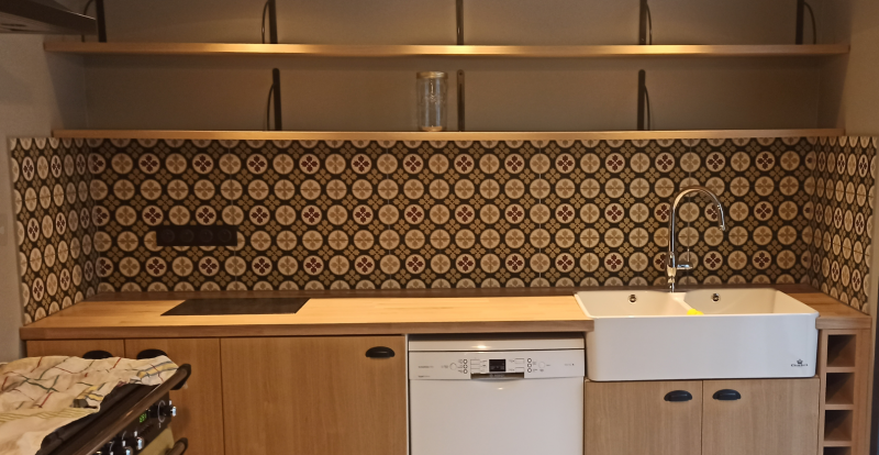 Crédence en carrelage dans cuisine à Bordeaux, en Gironde